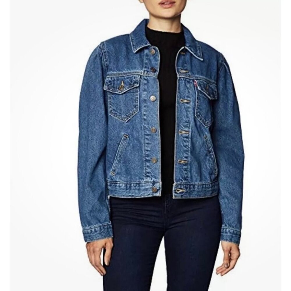 Levi's Original Womens Puff Sleeve Trucker Isabel Jean Jacket Size XS